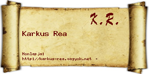 Karkus Rea névjegykártya
